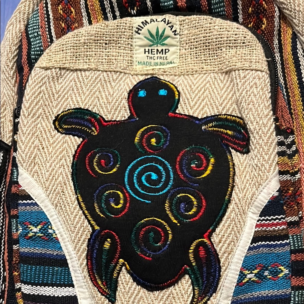 Hemp Turtle Pattern Backpack - Picture 4 of 4